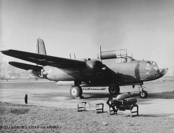 A-20J Havoc of the 416th Bomb Group at RAF Wethersfield, 1944